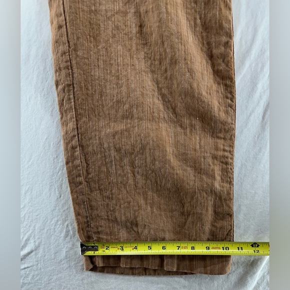 Athleta Cabo Linen Textured Wide Leg Pants Womens 16T Drawstring Tan Brown - Picture 8 of 10